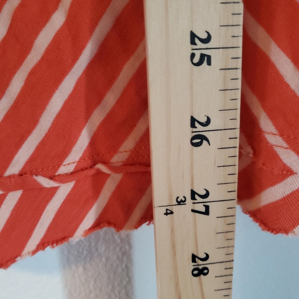 Soft Surroundings Shirt‎ Womens Extra Large Orange White Striped Pima Cotton - Picture 3 of 7